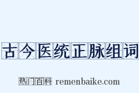 古今医统正脉组词是什么意思的图片